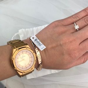 Coach bangle Pave bracelet rose gold hinged